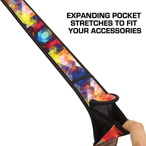 USA Gear TrueSHOT Camera Strap Neoprene Camera Straps - Padded Neck Strap, Pockets, and Quick Release Buckles - Compatible with Canon, Nikon, Sony and More DSLR and Mirrorless Cameras (Geometric) - color: Geometric