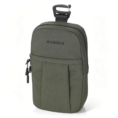 AMBITFUL Compact Sports Camera Bag, Shoulder Strap Storage Case, 3.94 x 1.57 x 7.09 inches, Compatible with Phones, Compact Cameras, Power Banks, Headphones, Black (Hang U1) (Green) - color: Green