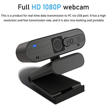 2021 Upgraded Webcam with Dual Microphone, 1080p FHD Pro Streaming USB Video Camera, Plug and Play, Privacy Cover, for Window Mac OS Computer, for Online Class, Conference, Gaming (Pro Webcam)