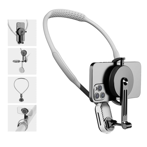 Magnetic Neck Mount for Phones, POV Phone Holder Hand Free Chest Stand Video Recording Vlog for iPhone 17 16 15 14 13 Android Phones