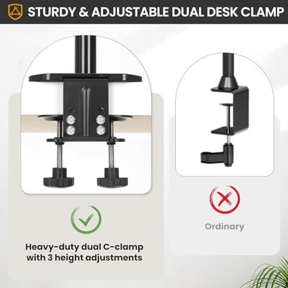 TARION Camera Arm Desk Mount: Heavy Duty DSLR Desktop Mount Camera Stand with Tablet Holder Double C Clamp 1/4 3/8 Screw Adapter Articulating Arm for Selfie Streaming Videography TitanRig Lite Z - size: Desktop Mount Lite Z