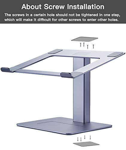 Adjustable Laptop Stand, Tall, Strong, Airflow, Suitable for 13.3-17.3 Inch Laptops, Lift Screen to Eye Level for Video Conferences - color: Gray