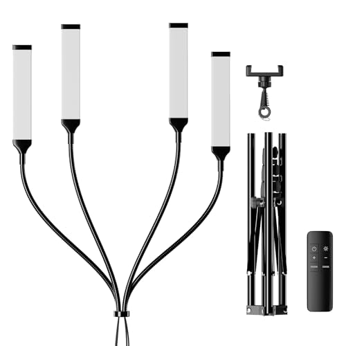 Four Arms LED Light for Photography,Esthetician Light for Lash Extensions with Phone Holder/Floor Lamp/Lash Light for Makeup/Tattoo/Selfie/Video Recording/Photography/TikTok/YouTube/Live Stream