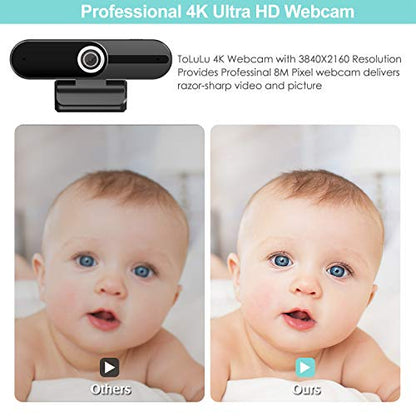 UHD 4K Webcam with Microphone: 8MP USB Computer Web Camera with Privacy Shutter and Tripod, External Webcam Pro Streaming Webcams PC Cam w/Mic Noise Reduction for Winsdows Mac OS Desktop Laptop - style: 4K Webcam with Cover & Tripod