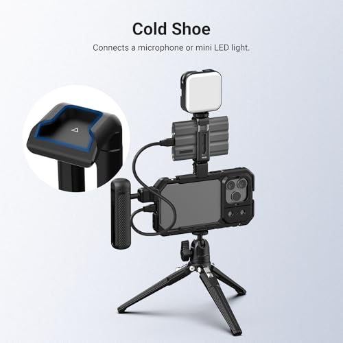 NEEWER Quick Release SSD Holder for Phone Cage, 2.2"-3"/55-75mm Adjustable SSD Mounting Bracket Clamp Accessories Compatible with iPhone 15 16 17 Pro Max Samsung T5 T7 T9 SanDisk, PA129 (Black) - style: PA129