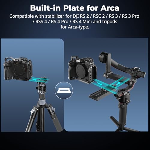SmallRig HawkLock Quick Release Full Cage for Sony Alpha 7R V/Alpha 7 IV/Alpha 7S III/Alpha 1 / Alpha 7R IV/Alpha 7 V, Built-in Quick Release Plate for Arca, Cold Shoes (Upgraded Version) - style: Normal Cage