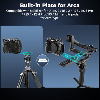 SmallRig HawkLock Quick Release Full Cage for Sony Alpha 7R V/Alpha 7 IV/Alpha 7S III/Alpha 1 / Alpha 7R IV/Alpha 7 V, Built-in Quick Release Plate for Arca, Cold Shoes (Upgraded Version) - style: Normal Cage