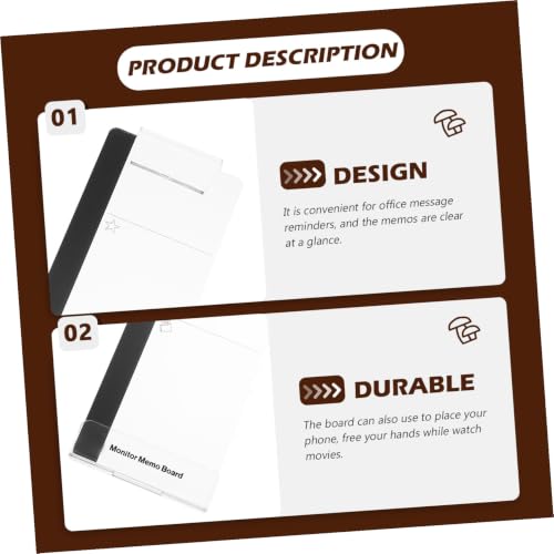 DOITOOL 2pcs Transparent Phone Holders and Memo Boards Multi-Functional Monitor Accessory for Use Convenient Message Boards to Keep Memos Organized and Hands Viewing
