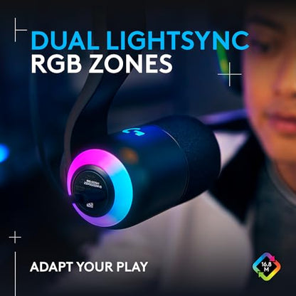 Logitech G Yeti GX Dynamic RGB Gaming Microphone with LIGHTSYNC, USB Mic for Streaming, Supercardioid, USB Plug and Play for PC/Mac - Black - color: Black