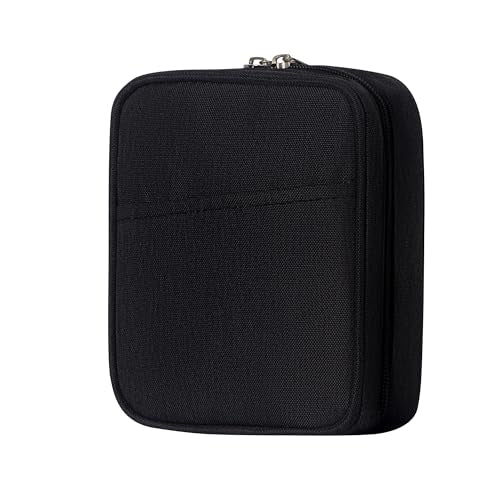 Electronics Organizer Bag, Small Tech Pouch Storage Case for Cord, Cable, Charger, Hard Disk, Power Bank, Laptop Mouse, Toiletries, Cosmetics, Personal Item and Travel Essentials Accessories Black