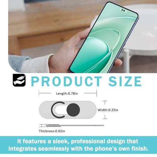 Front Camera Cover Compatible for Android Phones/Pixel/Galaxy/iPad - Webcam Blocker for Single Front Camera, Privacy Slider Protects Your Phone Security-Black - color: Black