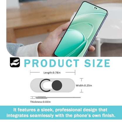 Front Camera Cover Compatible for Android Phones/Pixel/Galaxy/iPad - Webcam Blocker for Single Front Camera, Privacy Slider Protects Your Phone Security-Black - color: Black