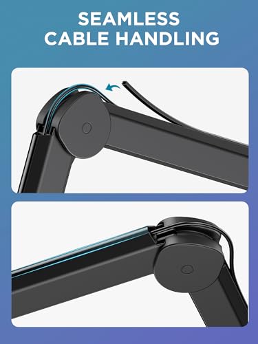 InnoGear Mic Boom Arm, Microphone Stand with Cable Management Channels Height Riser for Blue Yeti FIFINE AM8 K669B HyperX QuadCast S SoloCast AT2020 Shure SM7B MV7 and Other Mics - color: Black, style: Extended Clamp