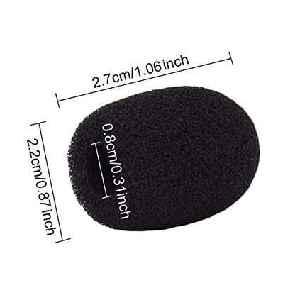 Sunmns 10 Pack Mini Small Size Lapel Headset Microphone Windscreen Foam Cover, Black