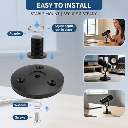 Desktop Microphone Stand for Shure MV7i/MV7x,Secure & Space-Saving Desk Stand for Shure MV7i and MV7x Podcast Mic,Detachable microphone base with locking nut - size: for Shure MV7i/MV7x