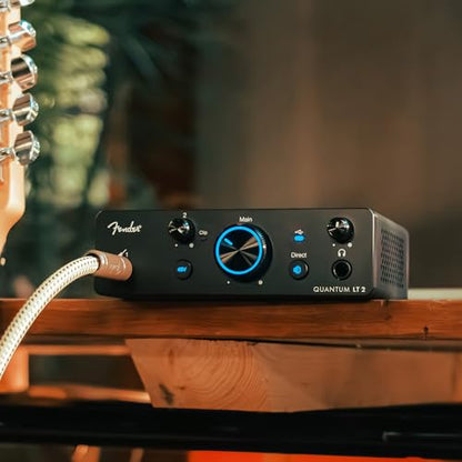 Fender Quantum Creator Bundle | Home Recording Kit with Quantum LT 2 USB-C Interface, M7 Condenser Microphone, HD7 Headphones, XLR Cable, Mic Stand, Fender Studio Pro, Beginner Studio Bundle | Includes Quantum Lt 2 USB-C Interface, M7 Condenser Mic, HD7 H