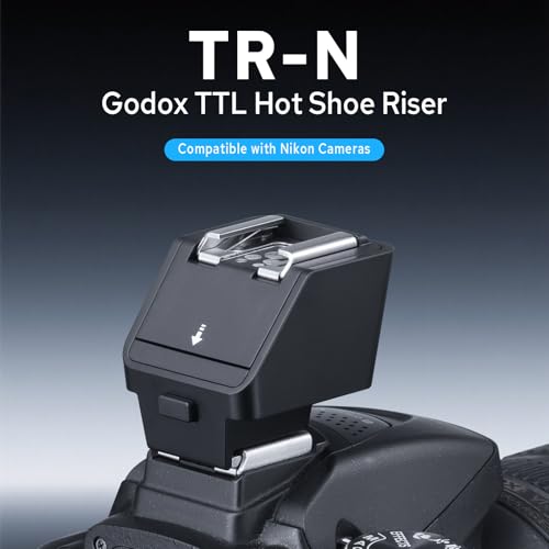 Godox TR-N TTL Standard Hot Shoe Riser for Nikon Camera, Hot Shoe Extender for Godox iT30Pro-N iT20-N iT22-N iM30 iM20 iM22 Mini Flash, 0-90° Tilt Adjustment, Raises 30mm Height, Reduce Lens Shadow - size: TR-N
