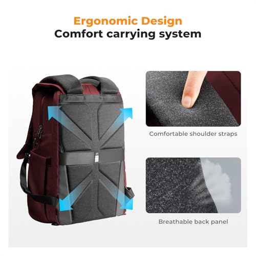 K&F CONCEPT Camera Backpack, Camera Bags for Photographers Large Capacity Camera Case with Raincover,15-15.6 Inch Laptop Compartment - color: 09-red