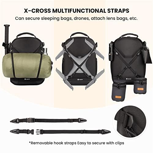 TARION Hardshell Camera Backpack Bag - 3-side Hard Case Professional Camera Bag with 14.5" Laptop Compartment & Waterproof Raincover for photographers Black - TRH - color: Black, size: Large