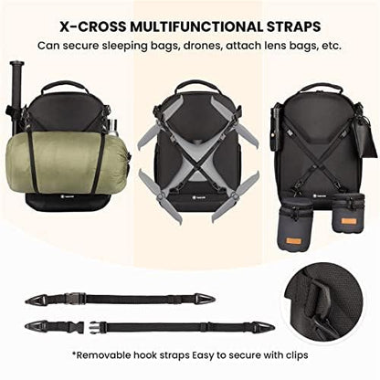 TARION Hardshell Camera Backpack Bag - 3-side Hard Case Professional Camera Bag with 14.5" Laptop Compartment & Waterproof Raincover for photographers Black - TRH - color: Black, size: Large
