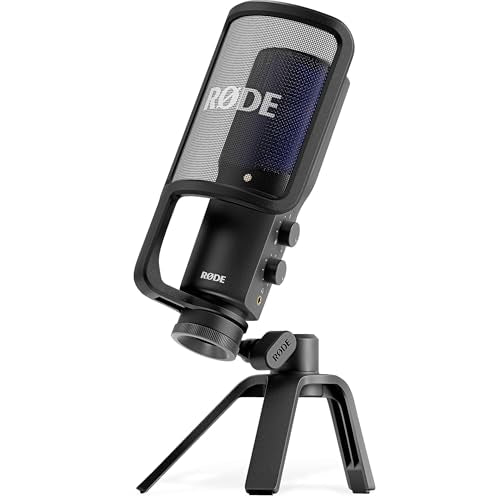 Rode NT-USB+ USB Condenser Microphone Bundle with StreamEye BOOMARM1 27-Inch Aluminum Desktop Boom Arm — Cardioid USB-C Studio Mic for Live Streaming, Podcasting, Voice Over, Home Studio Recording