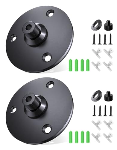 Mic Flange Mount with Non-Slip Pad - 5/8"-27 Metal Microphone Flange Mount with Mounting Screws for Wall Ceiling Table Mount, Ideal for Podium Gooseneck Stand, Studio and DIY Setup, 2 Packs - size: 2 Pcs