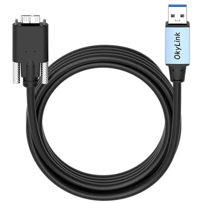 OkyLink USB 3.0 A to Micro-B Cable, 5Gbps, 10ft, Double Screw Lock | 3M, 3.2 Gen 1, Male to Male, for External Hard Drive HDD SSD - color: Screw USB3.0, size: 10ft (3m)