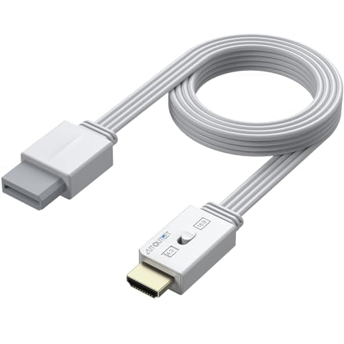 AUTOUTLET Wii to HDMI Converter, with 4:3/16:9 Aspect Ratio Switch, 1080P Wii HDMI Adapter Supports All Wii Display Modes, Compatible with Nintendo Wii, Wii U for Full HD TV, Monitor - color: White, size: 4.9ft