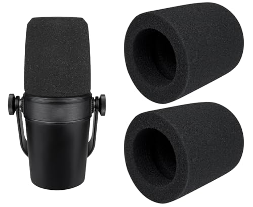 SOULWIT 2Pcs Pop Filter for Shure MV7/MV7X - Black | Do Not Fit MV7+(MV7 Plus) Microphones