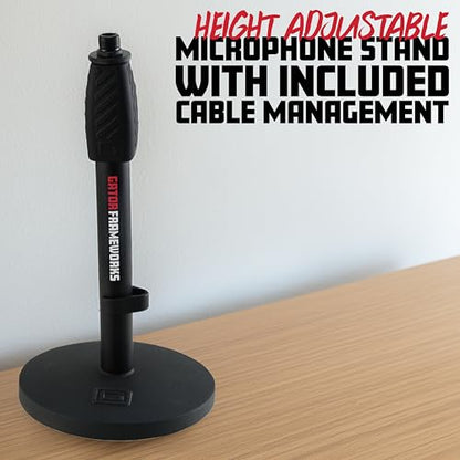 Gator Frameworks Desktop Mic Stand with Round Base and Twist Clutch (GFW-MIC-0601) - size: 6" Weighted Base