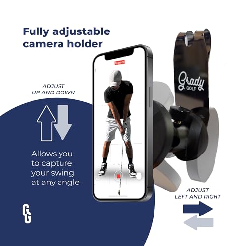Golf Phone Holder – Fully Adjustable Golf Swing Camera Mount | Converts Any Bag into a Golf Phone Tripod | MagSafe-Compatible for Easy, Clamp-Free Setup | Golf Bag Magnetic Plate Included