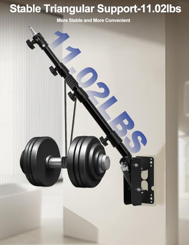 AMBITFUL Wall Mount Triangle Boom Arm, 43inch/110cm Adjustable Photography Light Bracket, 180° Rotatable Studio Wall Stand with 1/4" 3/8" Screws, 5kg Load for Barbershop Live Streaming Video Shooting - size: Boom Arm -110cm