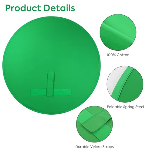 Green Screen Chair,Heorryn 59in Portable Green Blue Screen Backdrop Kit with Double Sided Pop Up Greenscreen Background for Chroma Key Photo/Video, Streaming, Conferencing and Product Photography