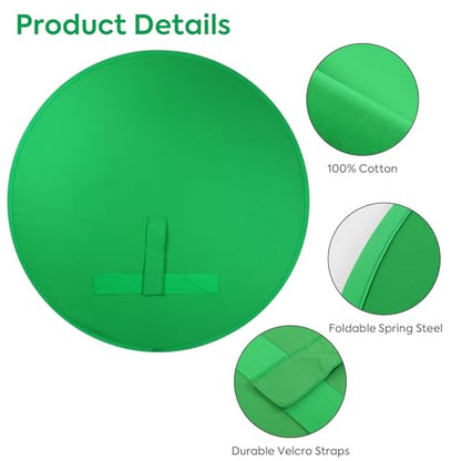Green Screen Chair,Heorryn 59in Portable Green Blue Screen Backdrop Kit with Double Sided Pop Up Greenscreen Background for Chroma Key Photo/Video, Streaming, Conferencing and Product Photography