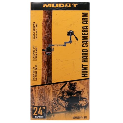 MUDDY Hunt Hard Compact Durable Aluminum Lightweight Ergonomic Portable Easy-to-Install Silent Outdoor Camera Arm | 24" Reach with Over 5 Points of Adjustment - style: Hunt Hard Arm