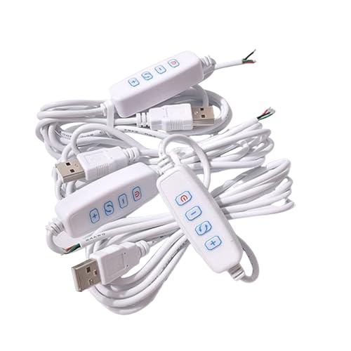 2Pcs White DC5V USB LED Dimmer Extension Cable with On/Off Switch Adapter LED Dimming Controller for LED Light Bulb Lamps USB-Port Power Cable for Led Light Bulb Lamps
