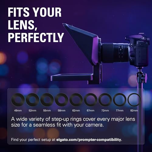 Elgato Prompter, Teleprompter with Built-in Screen | Drag-and-drop display, Supports DSLR, webcam, smartphone, Read chat or scripts, Works with Mac, PC, Stream Deck - style: Prompter