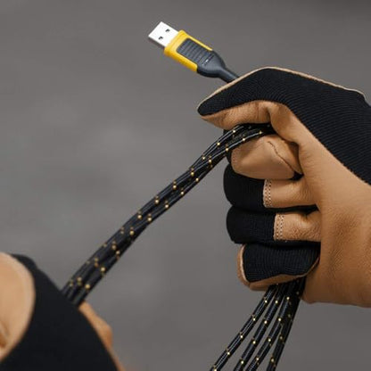 DEWALT Heavy Duty USB to Micro-USB Cable, Jobsite Micro USB Connector Cable, High Speed Charging Cord for Compatible Android Phones, Cameras, Legacy Devices, 10 ft (Black) - size: 10 Foot