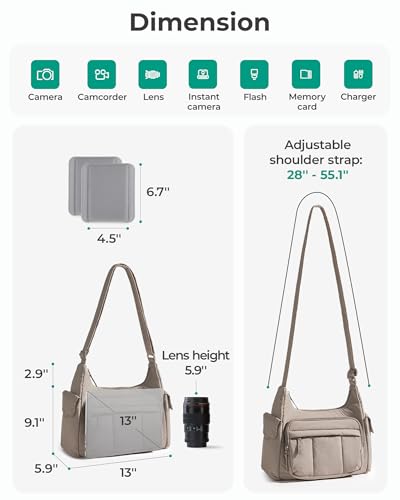 BAGSMART 2 in 1 Puffy Camera Sling Bag for Photographer, Everyday Shoulder Crossbody Bag with Pockets Digital Camera Case for DSLR/Mirrorless, Dark Pink - color: Dark Pink
