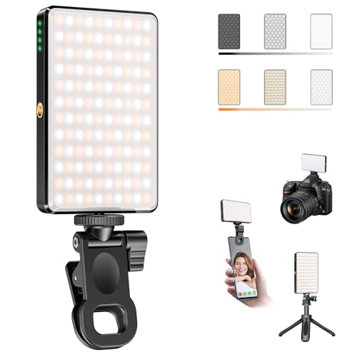 120 LED Video Light, Portable USB Photo Light Dimmable 2500-9000K CRI 95+ 5000mAh Battery with Tripod with Colored Filters and Clip, Photo Lamp for Phone/iPad/Camera - size: ST-120 LED