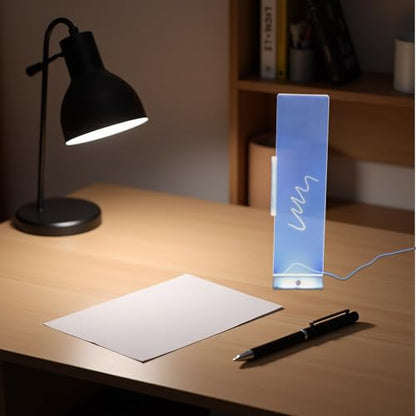 MAGICLULU Computer Monitor Memo Board LED Light-up Screen Message Panel White Right Side Desktop Memo Holder Office Workspace Organizer
