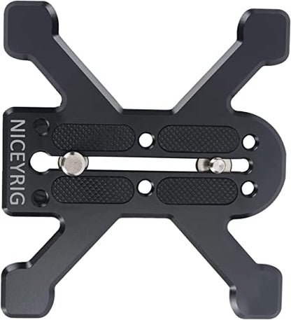 NICEYRIG Quick Release Plate for Arca-Swiss Standard, Tripod/Ground Shooting Switch Plate with Four-feet Stand Support for Heavy Camera, Camcorder - 520 - size: 4.3 Inch