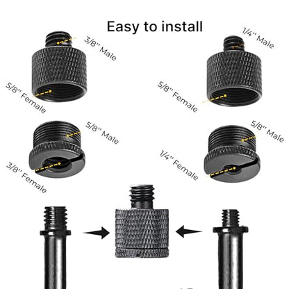 IXTECH Mic Stand Adapter Set 8 pieces Metal Microphone Stand Screw Thread Adapter 5/8 Female to 3/8 Male 3/8 Female to 5/8 Male 5/8 Female to 1/4 Male 1/4 Female to 5/8 Male Tripod Adapter - color: 7 ADAPTER