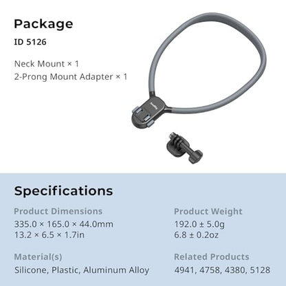 SMALLRIG Magnetic Neck Mount for Action Camera, Quick Release One-Click Button & Ergonomic Design, for GoPro Hero 12/11/10/9, for DJI OSMO 360/Nano/Action 6/5 Pro/4, for Insta360 Ace Pro 2-5126 - style: for Action Cam