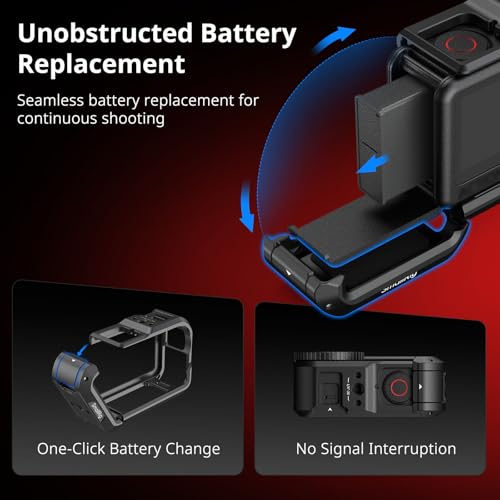 SMALLRIG Action 6 Cage for DJI Osmo Action 6 with Expansion Interfaces, Cold Shoe, 1/4"-20 Threaded Hole, Quick Release, Aluminum Action Camera Cage for DJI Action 6, Protective Frame Cage - 5888 - style: Basic Cage