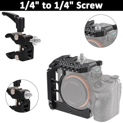 Standard 1/4"-20 Male to 1/4"-20 Male Tripod Screw, 4 PCS Standard Camera Screw Adapter Converter Double Head Tripod Mounting Thread Light Stand Screws for Shoulder Rig Stud Mounting Accessories