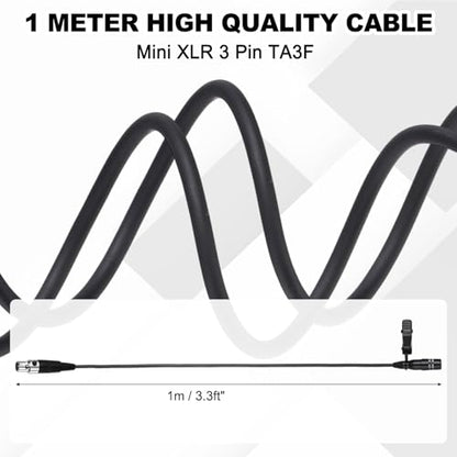 MECCANIXITY Lavalier Lapel Microphone, Mini XLR 3 Pin TA3F Plug Condenser Collar Microphone 1m Wired Unidirectional Condense Mini Lapel Mic for Presenters Musicians Actors - style: Mini XLR 3 Pin TA3F Plug