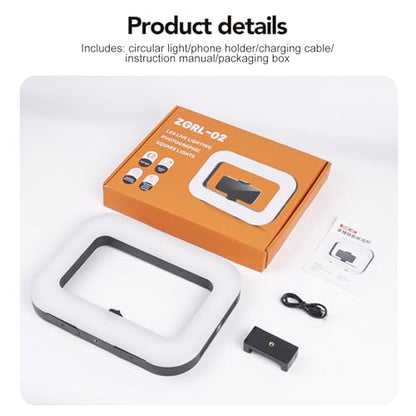 Smartphone Ring Selfie Light Kit Handheld LED Mobile Video Stabilizer Fill Lighting Rig Lights Built-in 8000mAh Battery Rechargeable for Phone Camera, YouTube, TIK tok Video Recording, Make up