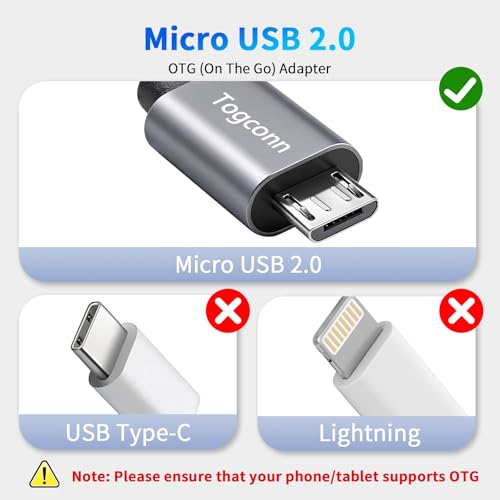 USB to Micro USB Adapter 2 Pack, Unidirectional Micro USB Male to USB Female 2.0 OTG On-The-Go Cable Converter, Nylon Braided, Aluminum Shells for S7 LG, Flash Drive, Mouse, Keyboard, Game Controller - color: 2 Pack, size: Micro USB Male to USB A Female