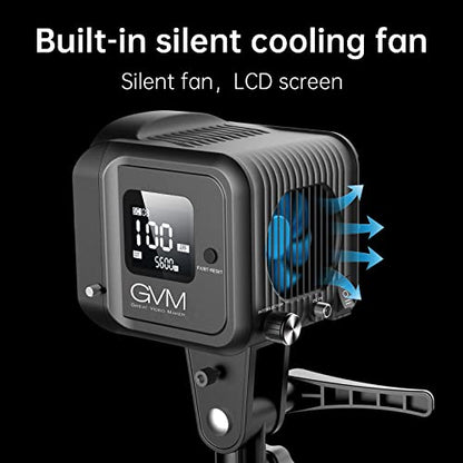 GVM SD80D 80W LED Video Light Kit with Softbox, Bowens Mount, CRI97+, 2700K-7500K Color Temperature, APP Control, and Tripod Stand for Video and Wedding Shooting - size: 80W